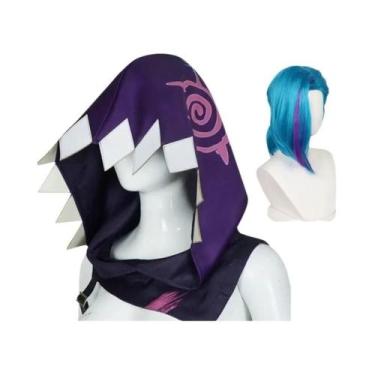 Imagem de Capa Com Capuz Para Cosplay Feminino Jinx League of Legends, Fantasia 