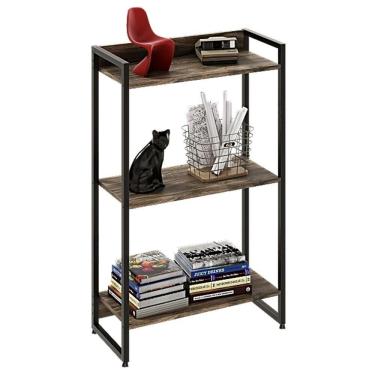 Imagem de Estante Livreiro Dynamica Industrial 60cm 3 Prateleiras C08 Carvalho Dark - Mpozenato