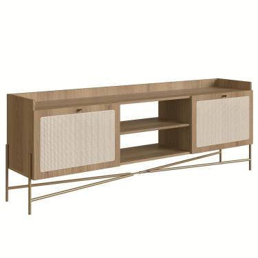 Imagem de Rack Para Sala Bancada De 65 Pol Pé Metal Arlo Hanover-dourado - Mpozenato