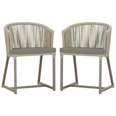 Imagem de 2 Cadeiras De Jantar Noronha Fendi Corda Náutica E8 Trama Rami