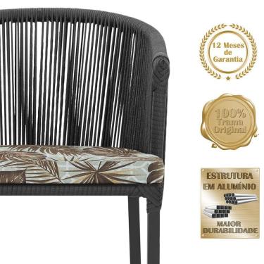 Imagem de 8 Cadeiras De Jantar área Noronha Preta E6 Trama Original Preto