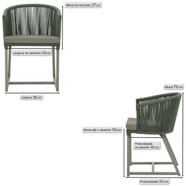 Imagem de 8 Cadeiras De Jantar área Noronha Fendi E8 Trama Original Verde