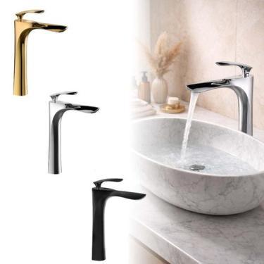 Imagem de Torneira Banheiro Modelo Reto Metal Aço Inox Luxo Cor Prata - Palaziun