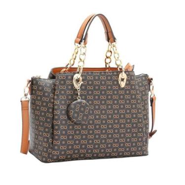 Imagem de Bolsa Feminina de Mão Chenson CG85404 Monograma Elegance Cor: Café, Ca