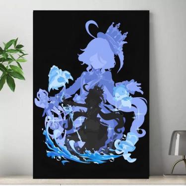 Imagem de Quadro Genshin Impact Personagens Placa Decorativa Game Anime MDF 20x2