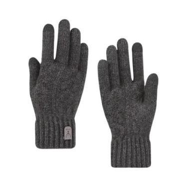 Imagem de Luvas De Lã Masculinas De Inverno Com Tela Sensível Ao Toque, Forro De