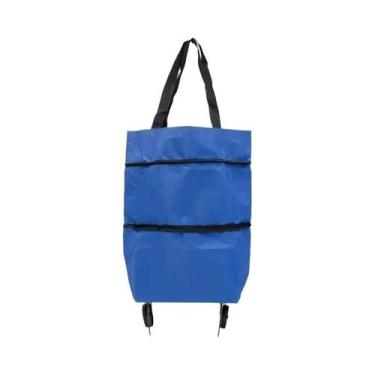 Imagem de Sacola De Compras Leve E Dobrável Com Rodas, Carrinho Portátil Para Co