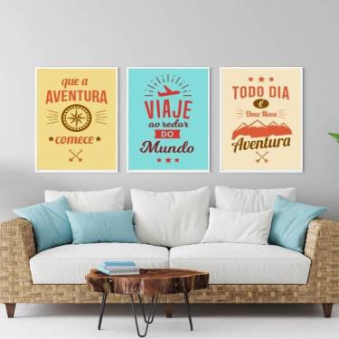 Imagem de Kit 3 Quadros Decorativos Aventura