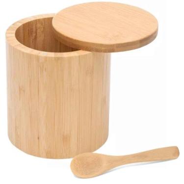 Imagem de Porta Temperos Pote Com Colher Bambu 100% Natural Multiuso - Imporient