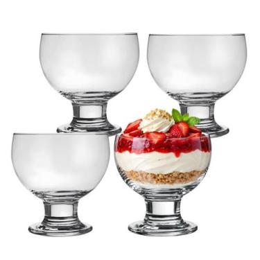 Imagem de Jogo 4 Taça Vidro Grosso Baixo Sobremesa Suco Agua 240ml - CLICK HOUSE