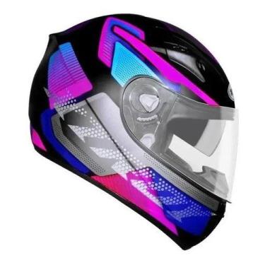 Imagem de Capacete Moto Ebf Xtroy Com Óculos Interno Fumê + Narigueira, Rosa Fur