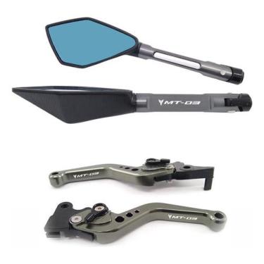 Imagem de Kit Manete Retrovisor Esportivo Mt03 Mt03 Gravado A Laser - Special Le