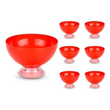 Imagem de Conjunto de 6 Taças 370ml em Acrílico para Sobremesas cor:vermelho - a
