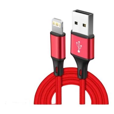 Imagem de Cabo Usb Compatível Phone 5 6 7 8 Plus S X Xr Xs 11pro - Nohon, Vermel