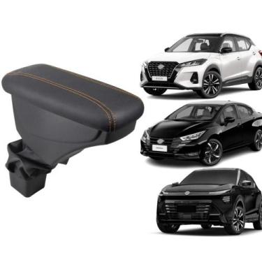 Imagem de Apoio De Braço Nissan Kicks Couro Grafite Costura Laranja - GPI Automo