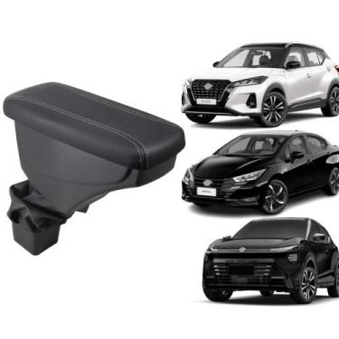 Imagem de Apoio De Braço Nissan Kicks Couro Grafite Costura Cinza - GPI Automoti