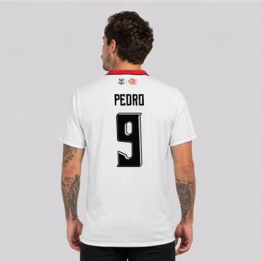 Imagem de Camisa Flamengo Chocar Branca 9 Pedro - Braziline, GG