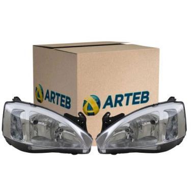 Imagem de Par Farol Novo Corsa Montana 2002-2012 Original Arteb H7 H1 - KIT