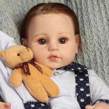 Imagem de Bebê Reborn Masculino Fio a Fio Corpo Silicone + Acessórios - Cegonha 