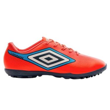 Imagem de Chuteira de Society Infantil Umbro Cannon Jr Grama Sintética, Laranja,