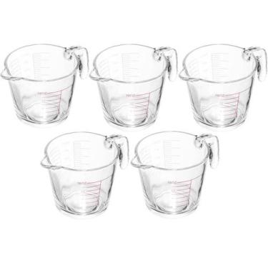 Imagem de 5 Jarras Medidoras de Vidro com Alça e Marcações 500ml Lyor Copo Medid