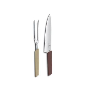 Imagem de Conjunto de Faca e Garfo profissional para trinchar linha Swiss Modern