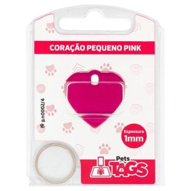 Imagem de Plaquinha de Identificação Personalizada - Coração Pink P - PETSTAGS