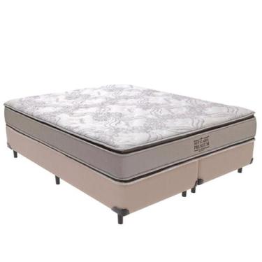 Imagem de Cama Box Bege e Colchão Four Season Molas Ensacadas Queen V-Store 158x
