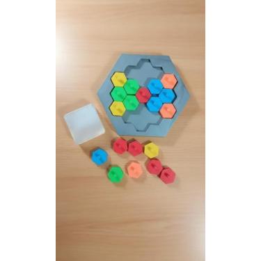 Imagem de Jogo Educativo de Montagem Hexagonal 38 Peças - Congratulations Store