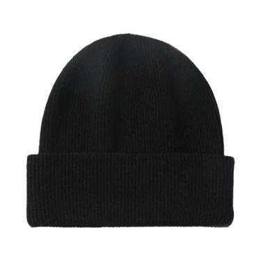 Imagem de Gorro Feminino De Inverno Quente E Macio Em Caxemira Pura, Cor Sólida,