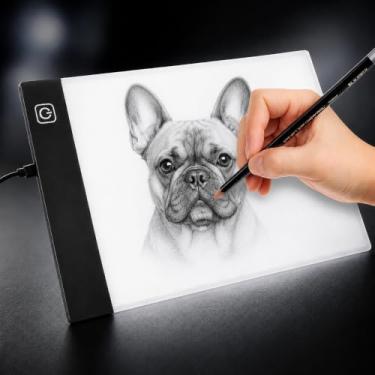 Imagem de Mesa de Luz LED A4 Profissional para Desenho e Decalque – Prancheta Luminosa Ultra Fina com Controle de Brilho USB para Artistas, Tatuadores, Arquitetos e Artesanato Prancheta de Desenho