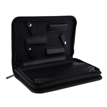 Imagem de Almencla Hairdressers Tesoura de Tesoura de Cabeleireiro Estojo de Couro Coldre Bolsa - Preto