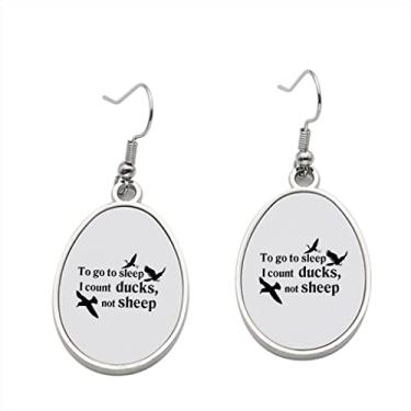 Imagem de Brinco To Go to Sleep I Coun't Ducks Not Sheep - Brincos com pingente para meninas - Presente de festa de aniversário dos namorados
