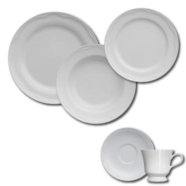Imagem de Aparelho de Jantar, Chá e Sobremesa 20 Peças Germer Cottage em Porcelana - Branco