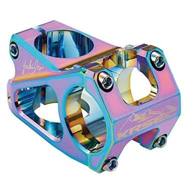 Imagem de Hastes de guidão de bicicleta CNC design oco ultraleve liga de alumínio elevador curto de guidão 31,8 x 50 mm haste de guidão para a maioria das bicicletas, bicicleta de estrada, MTB, BMX, ciclismo (colorido - com logotipo)