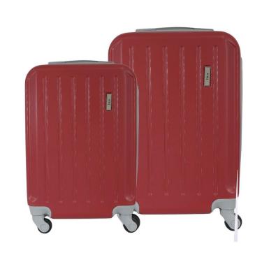 Imagem de Conjunto de Malas de Viagem em ABS IKA Scorpion Cadeado Integrado 2Pcs P/M Vermelha