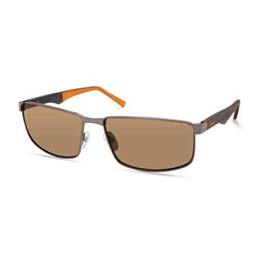Imagem de Timberland Men's TBA9265 Polarized Rectangular Sunglasses, Shiny Dark Gunmetal, 61mm