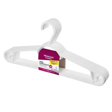 Imagem de Cabide Pendura Mais De Plástico 6 Peças 40Cm Brancosanremo