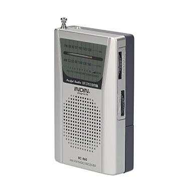 Imagem de BC-R60 AM FM Rádio portátil de bolso operado por bateria Mini rádio reprodutor de música operado por alto-falante sem fio com 2 pilhas AA para casa e ao ar livre