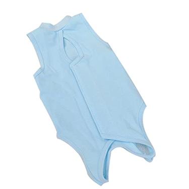 Imagem de Terno de recuperação ajustável para cães de gatos, colar e cone de substituição, colete cirúrgico pós-operatório para castrado e desmame, azul, G (COMPRIMENTO 39 cm)