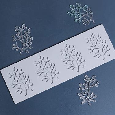 Imagem de Molde de doces de silicone para árvore molde de chocolate com folha 3D molde de silicone, decoração para bolo de açúcar, topo para cupcake, argila de polímero