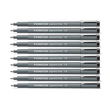 Imagem de Staedtler Pigment Liner 308 Black 1.0 mm Pack of 10