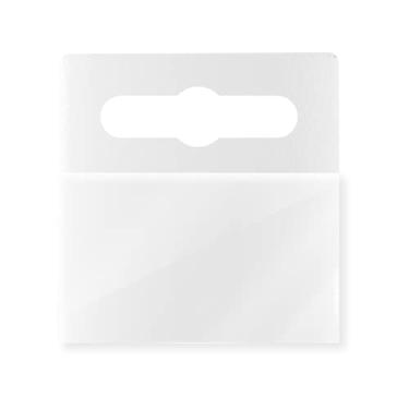 Imagem de NEOBRASIL - Hang Tab Flex Etiqueta Adesiva HT 207 - Expositor para Loja, Gancho Expositório, Adesivo para Organização, Prateleiras e Gancheira - PET Reciclável - Transparente - Suportam 350gr - 1000un