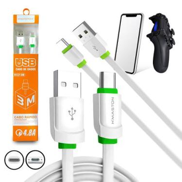 Cabo Carregador Controle Ps5 Xbox Series Usb-C 3 Metros em