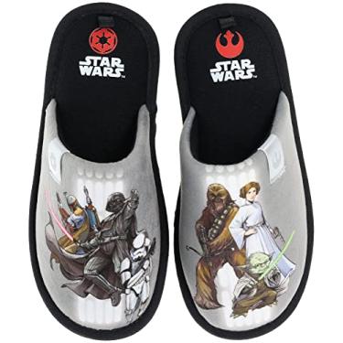 Imagem de STAR WARS Kids Slipper, Mismatch Scuff Slide Slipper, Grey, Big Kid Size 1-2/Women's 3-4