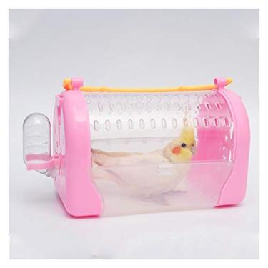Imagem de KIZQYN Gaiolas de transporte de pássaros leve, gaiola de viagem de pássaro, gaiola de viagem leve para animais de estimação pássaros com copo de alimento, gaiola de voo