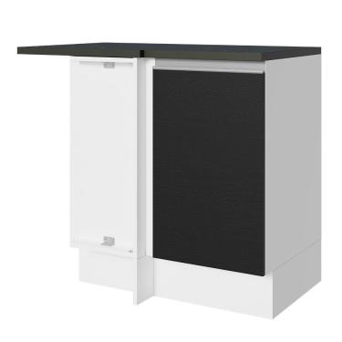 Imagem de Balcão De Canto 100% Mdf 1 Porta Branco/preto