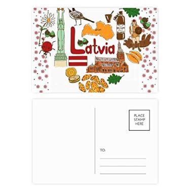 Imagem de Letônia Love Heart Landscap Bandeira nacional Natal flor celebração cartão postal bênção postal