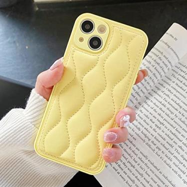 Imagem de Estojo de tecido para jaqueta fashion Wave Down para iPhone 13 Pro Max X XR 12 11Pro XS Max Candy Color Silicone Soft Fabric Cover, amarelo, para iphone XS