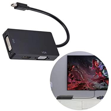 Imagem de Adaptador Mini DP, Mini Hub DP Estável Seguro 36 Bits VGA HD DVI 6,75 Gbps para Laptop (Preto)